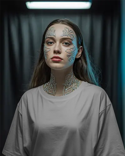 Oversized Basic Tshirt Mockup Front View With Urban Style Background