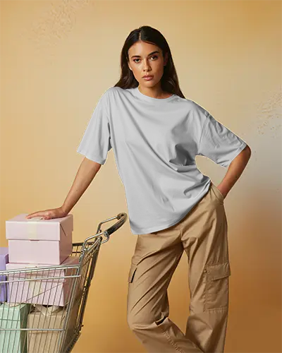 Trendy Relaxed Fit Tshirt Mockup For Fashion Apparel Display And Modern Brand Promotion