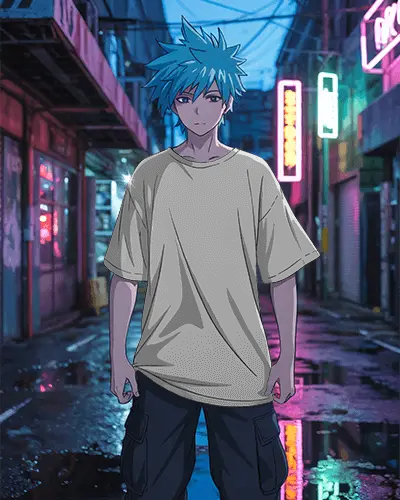 Cool Oversized Anime Tshirt Mockup Combo For Youth Streetstyle Casual Wear Urban Fashion Iconic