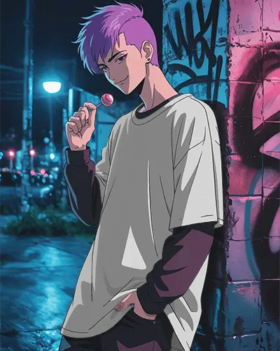 Urban Vibe Layered Long Sleeve Anime Tshirt Mockup Anime Character Street Fashion