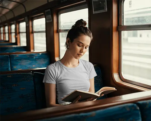 Stylish Comfortable Fitted Women Short Sleeve Basic Crewneck Tshirt Mockup