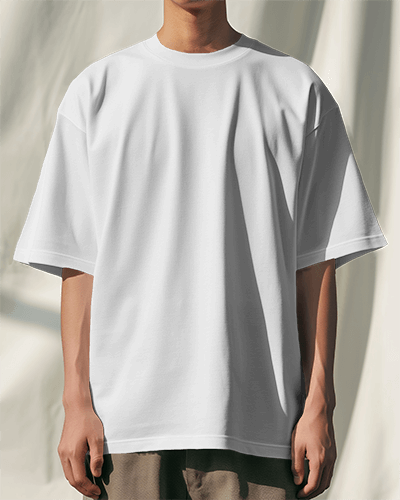 Close Up Of Tshirt Mockup Worn By A Tall Man