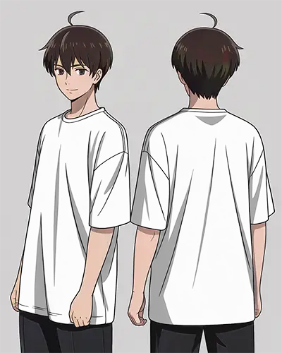 Oversized Unisex Tshirt Mockup Showcasing Front And Back View For Design Display