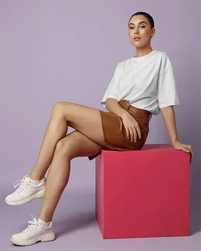 Casual Loose Fit Women Tshirt Mockup Ideal For Everyday Wear And Stylish Comfort