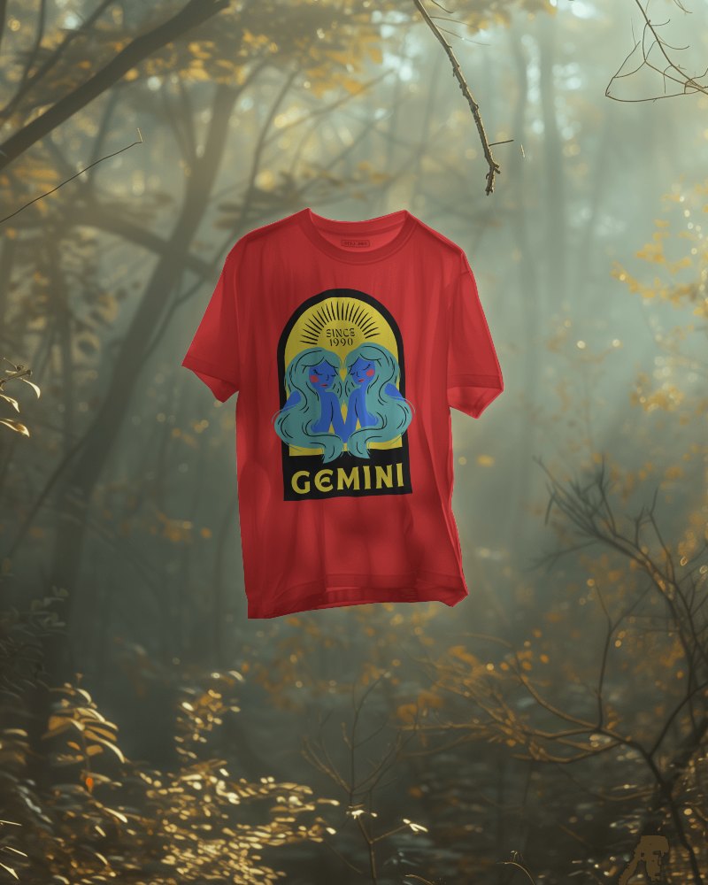 Tshirt Mockup Flying In Forest