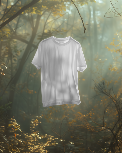 Tshirt Mockup Flying In Forest