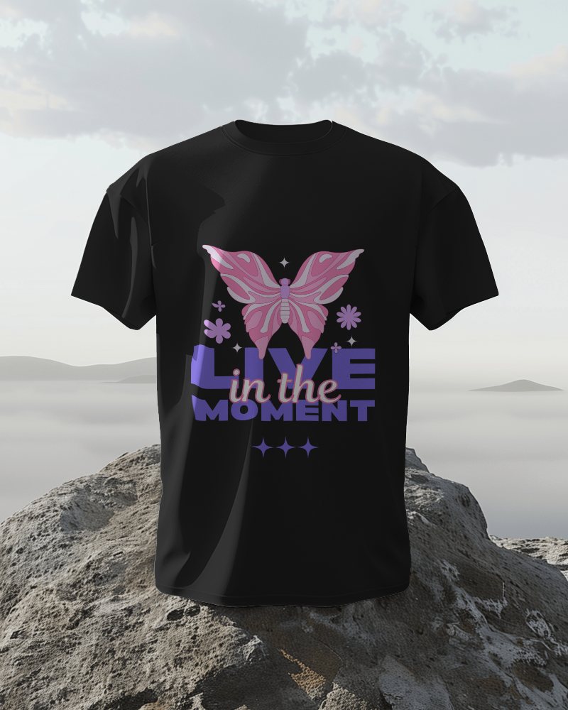 3d Tshirt Mockup On Rock In Front Of Sea Background
