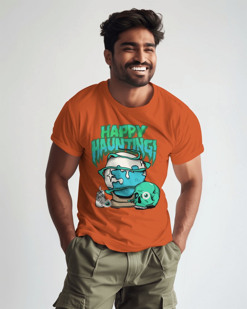 Indian Man Wearing Blinkstore Tshirt Mockup In A Studio