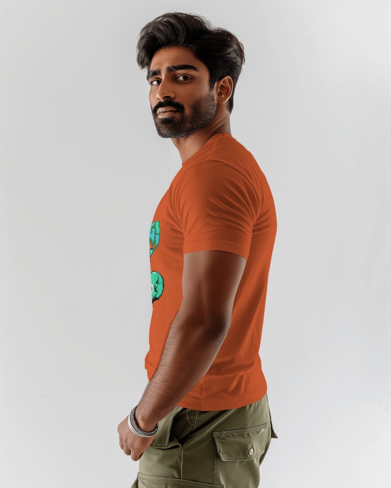Indian Man Wearing Blinkstore Tshirt Mockup In A Studio