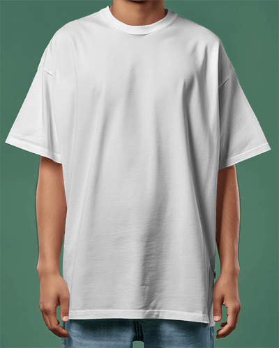 Oversized Tshirt Mockup On A Tall Man