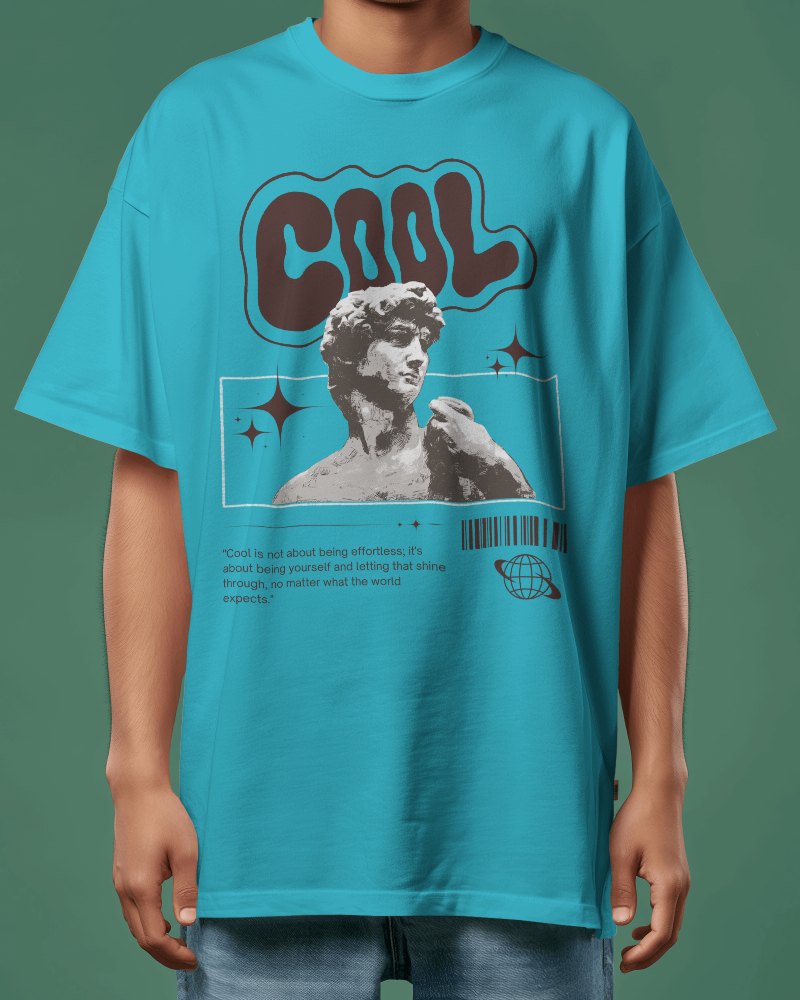 Oversized Tshirt Mockup On A Tall Man