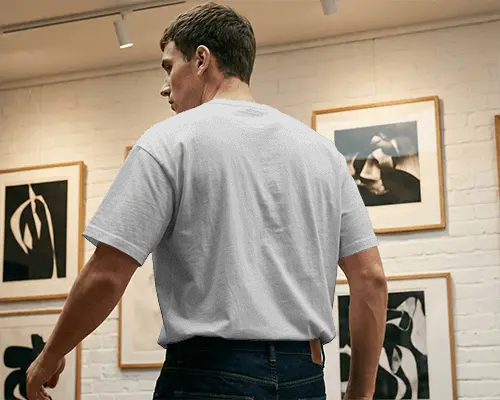 Trendy Relaxed Fit Mens Tshirt Blank Template For Custom Printing Mockup