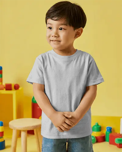 Kid Tshirt Mockup Casual Wear For Boys Comfortable Fit Fashionable Style Basic Tee