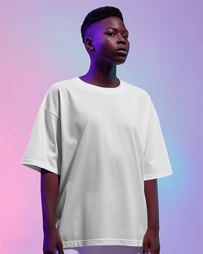 Sudio Photo Of Tshirt Mockup Of African Model In Professional Studio