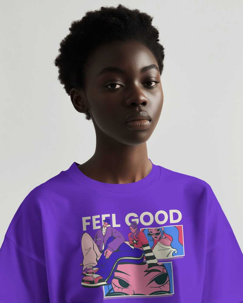 Closeup Shot Of African Model In Tshirt Mockup