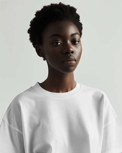 Closeup Shot Of African Model In Tshirt Mockup