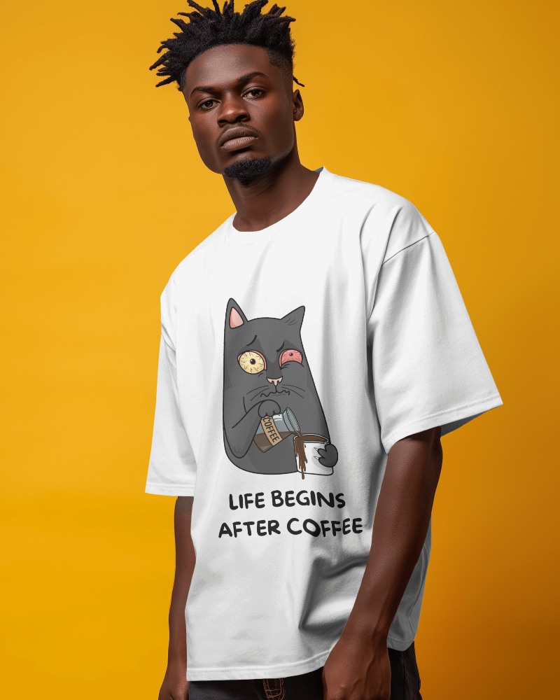 Professional African Model Wearing Oversize Tshirt Mockup
