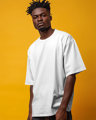 Professional African Model Wearing Oversize Tshirt Mockup
