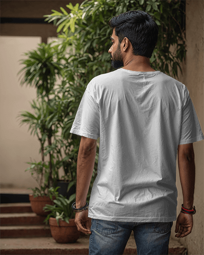 Back Tshirt Mockup Of Indian Man In Garden