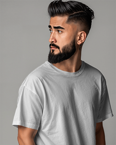 Tshirt Mockup Of An Indian Man With Oversized Fit