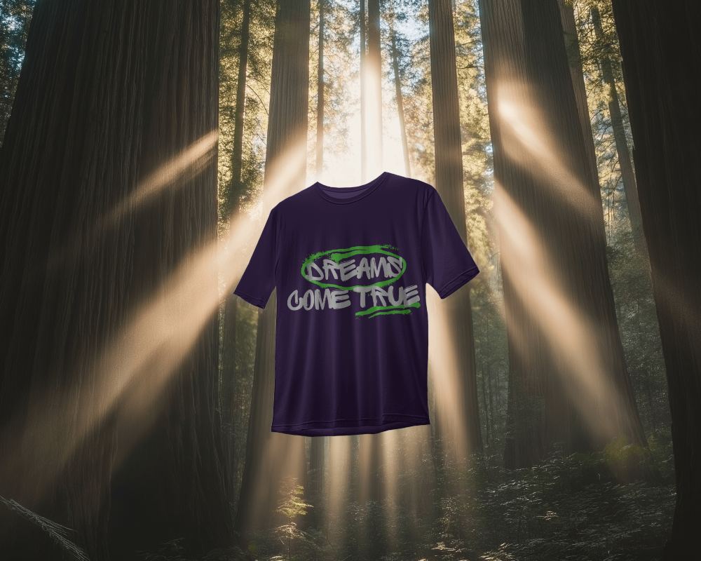 Tshirt Mockup Floating In Forest With Backdrop Of Sunlight