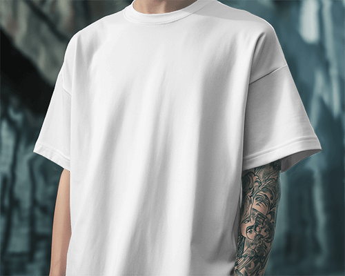 Closeup Tshirt Mockup Of Young Model With Tattoo