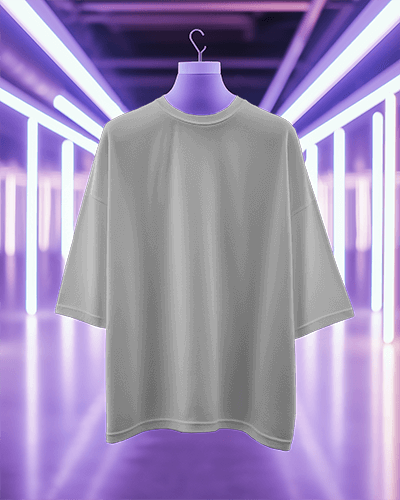 Tshirt Mockup Hanging On Mannequin With Neon Lighting In Background
