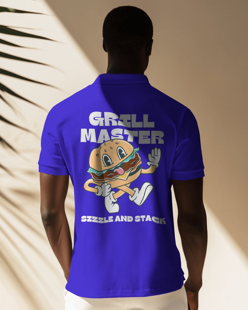 Back View Polo Tshirt Mockup Aesthetic Photoshoot