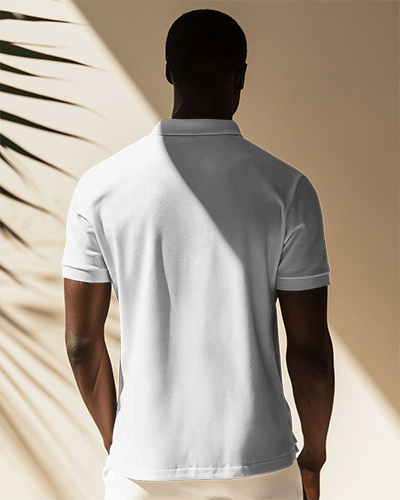 Back View Polo Tshirt Mockup Aesthetic Photoshoot