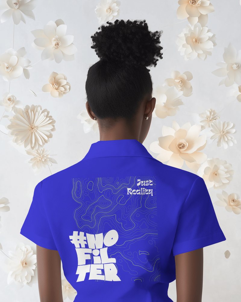 Surreal Polo Tshirt Mockup With Background Made From Paper Flowers