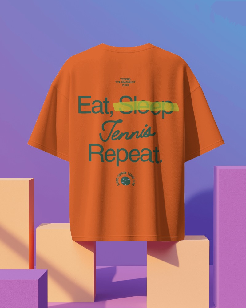 Product Photography Of Oversized Tshirt Mockup Floating Over Long Cuboids