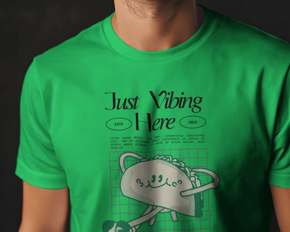 Detailed View Of Tshirt Mockup Design On Person