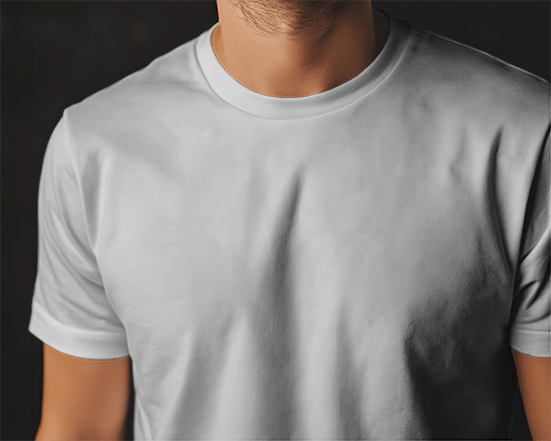 Detailed View Of Tshirt Mockup Design On Person