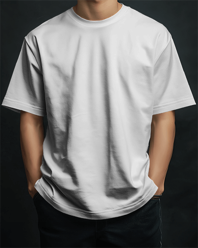 Close Up Tshirt Mockup On Model In Dark Setting