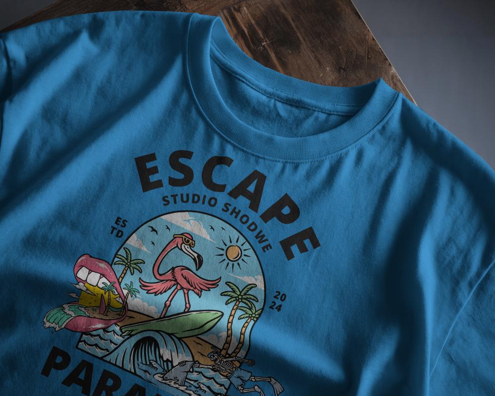 Close Up Of White Tshirt Mockup With Neckline Detail