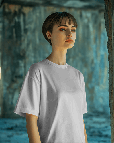 Tshirt Mockup On Woman In Urban Setting