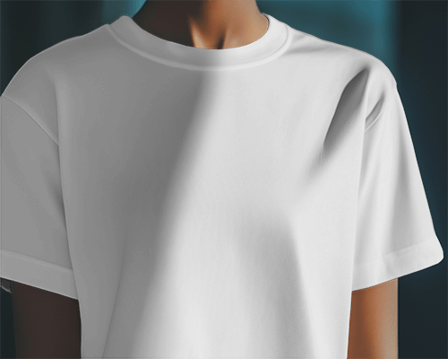 Close Up Front View T Shirt Mockup On Model