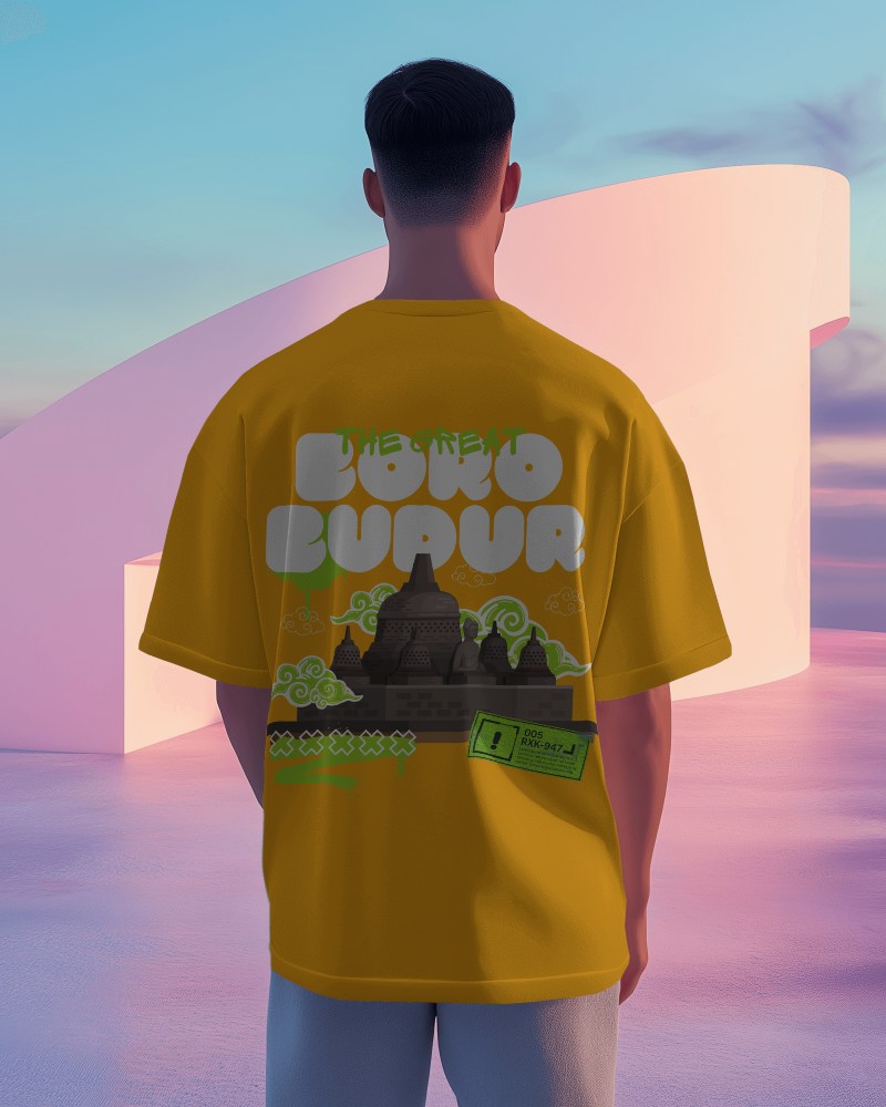 Back T Shirt Mockup On Model With Clear Background