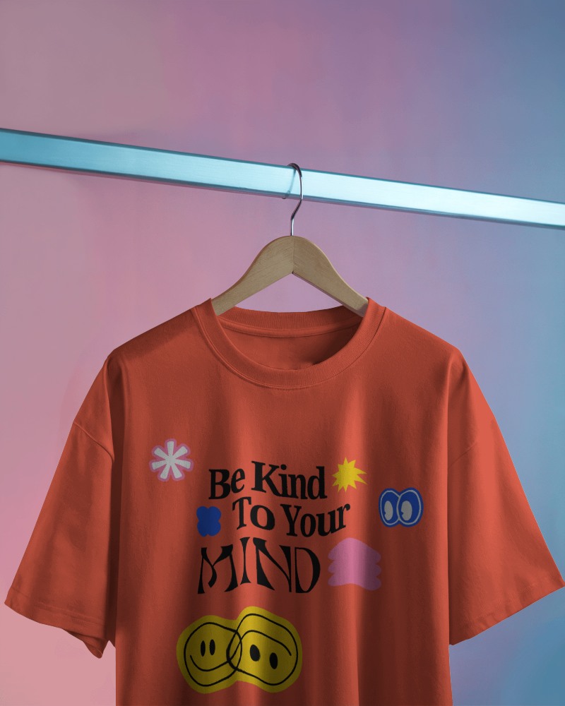 Hanging T Shirt Mockup With Design Placeholder Against Minimal Pastel Gradient Background