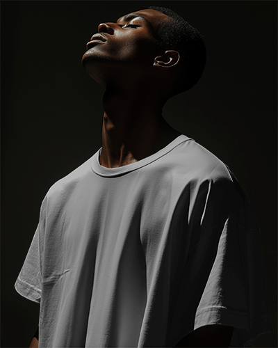 Mysterious Light Tshirt Mockup With Partial Illumination