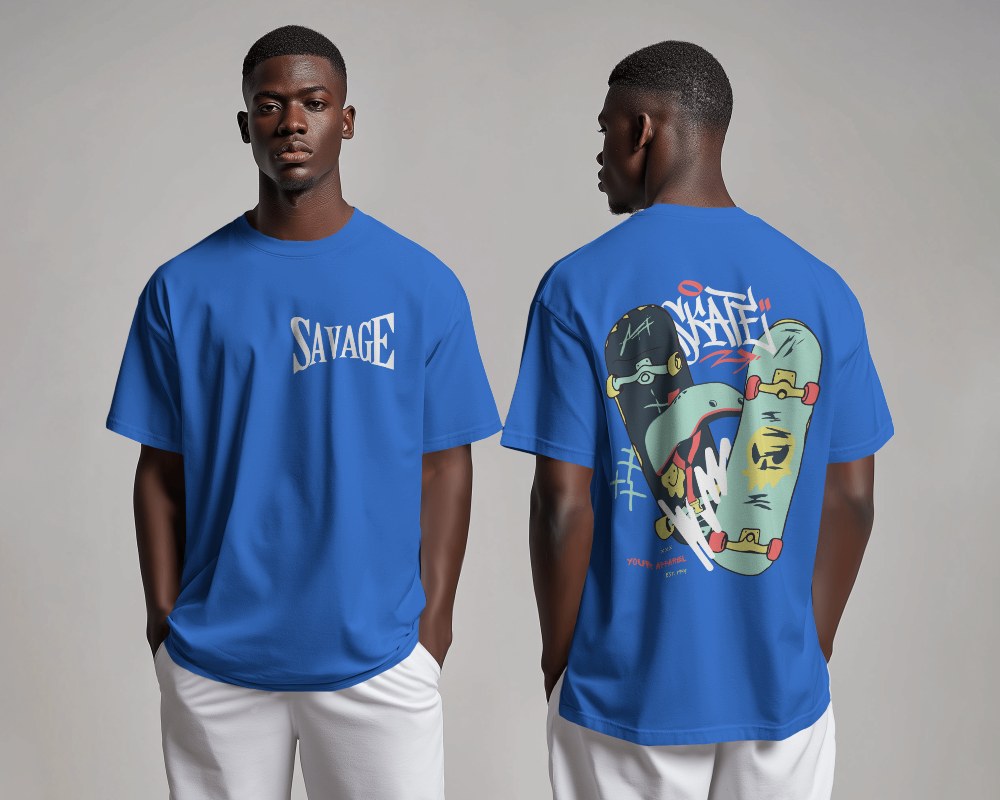 Duo Tshirt Mockup With Minimal Lighting Effect