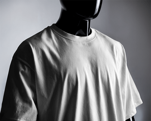 Sleek Modern T Shirt Mockup Black Mannequin Showcasing Detailed Texture