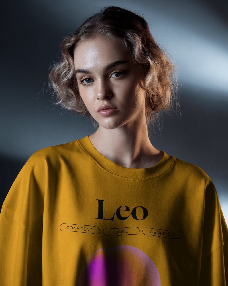 Vintage Vibe T Shirt Mockup Model With Wavy Blonde Hair In Dramatic Light