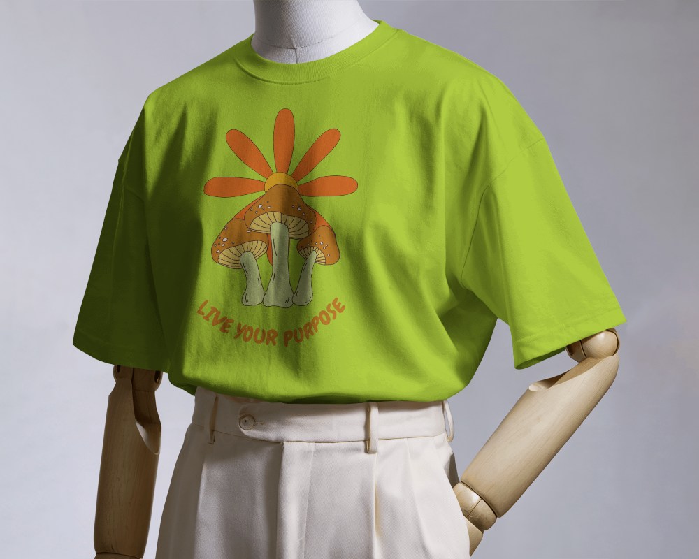 Minimalist T Shirt Mockup On Mannequin With Neutral Background And Tailored Pants
