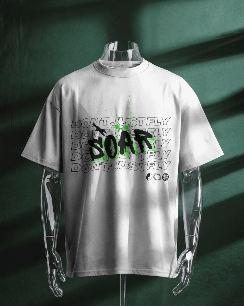 Artistic Display T Shirt Mockup On Glass Mannequin With Dappled Natural Light Green Background