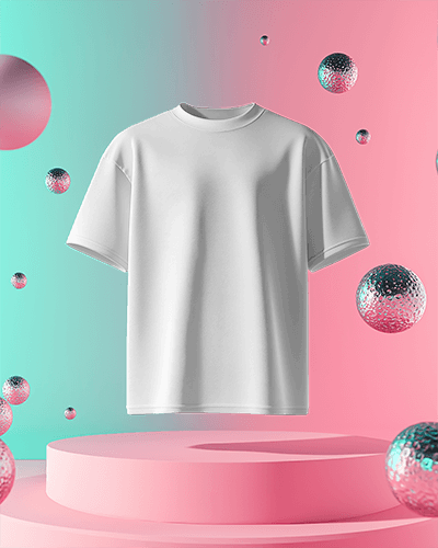 Floating T Shirt Mockup On Colorful Background Light Black T Shirt With Smooth Fabric Effect And Soft Light