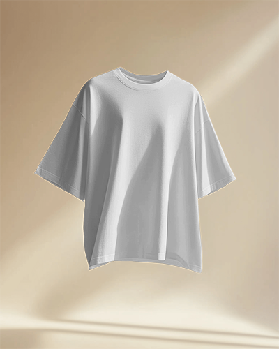 Beige Background T Shirt Mockup White T Shirt In Natural Light Suspended In Air With Simple Design