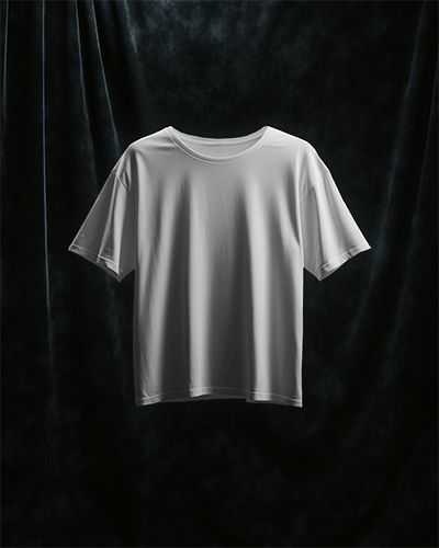 Minimalist T Shirt Mockup White Shirt With Customizable Design Text Against Dark Textured Background