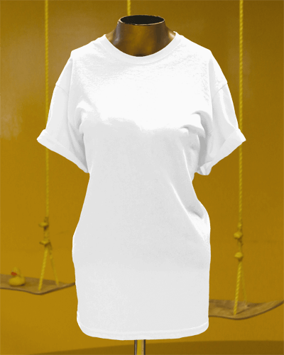 Woman Tshirt Mockup On Golden Mannequin