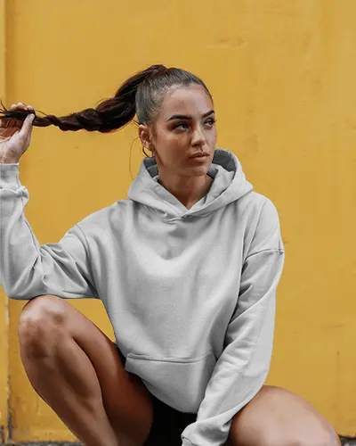 Cozy Winter Hoodie Mockup Female Model Sipping Coffee By The Window Soft Natural Lighting Warm And Inviting